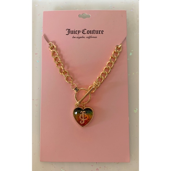 Juicy Couture Rainbow Heart Necklace RARE NWT - Picture 4 of 4